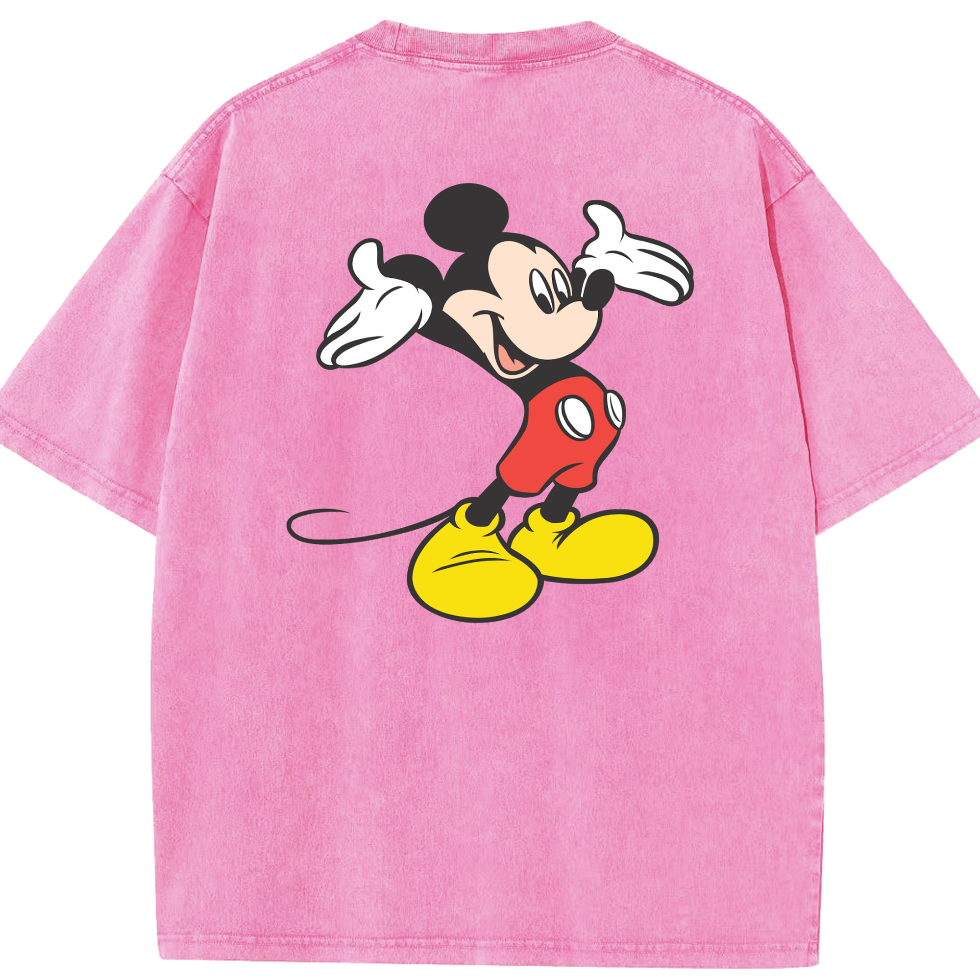 （画像用） ミッキーマウス Mickey Mouse 綿100% ヴィンテージ風 半袖Tシャツ（背面プリント）